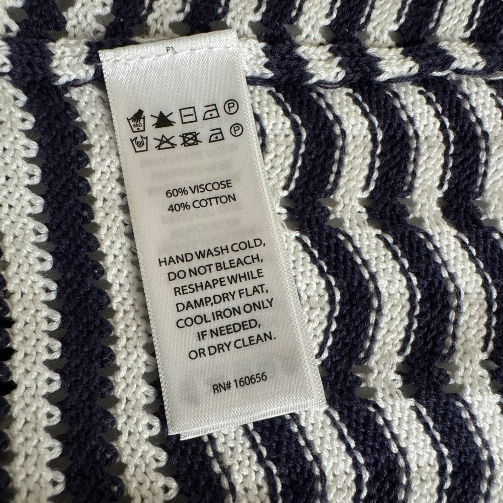 NWT Joie Crochet MIDI tank dress striped navy white XL womens beachy boho casual - Picture 7 of 11